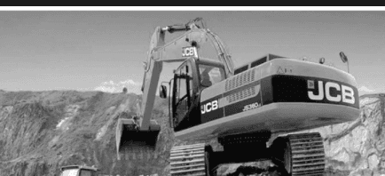 JCB excavator on industrial construction site